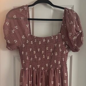 Mauve Tiered Embroidered Maxi dress